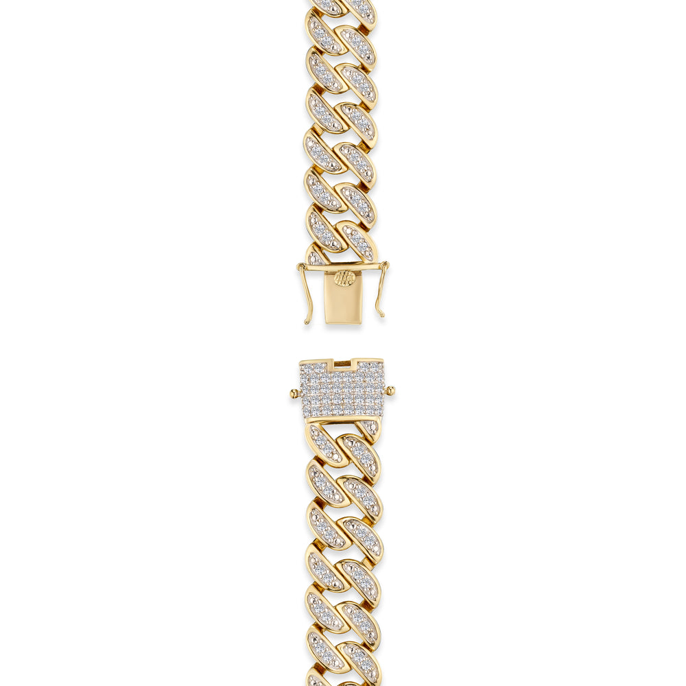 21 Inch Havana Cuban Lab Diamond Necklace 8.00ct Set in 18K Gold Vermeil