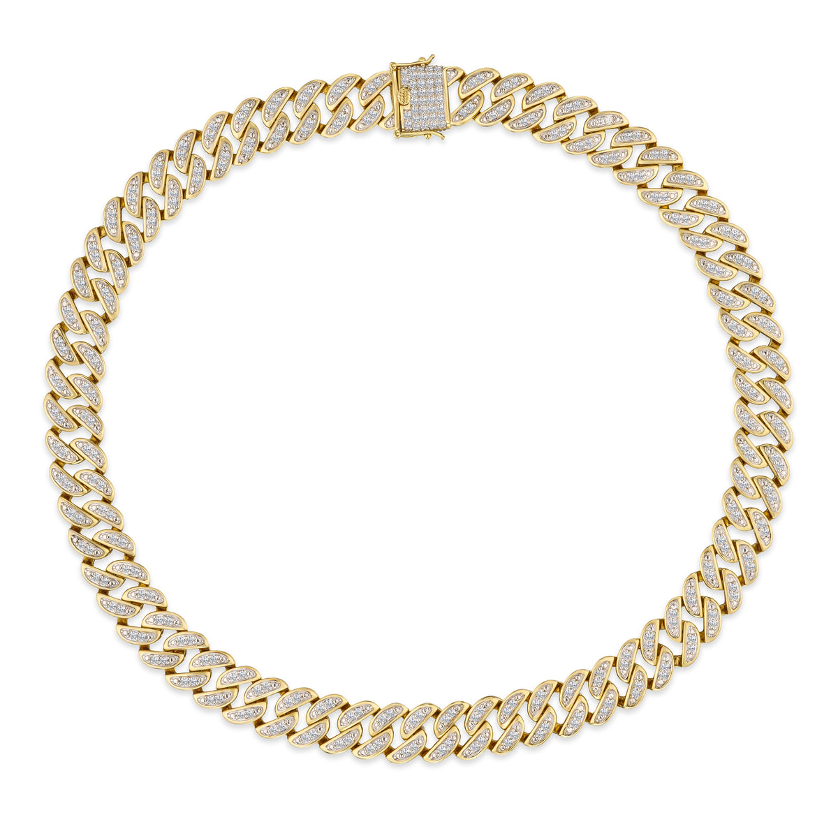 21 Inch Havana Cuban Lab Diamond Necklace 8.00ct Set in 18K Gold Vermeil