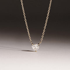 Wanderlust Floating Heart Cut Lab Diamond Solitaire Necklace 0.25ct H/SI in 18K Gold Vermeil