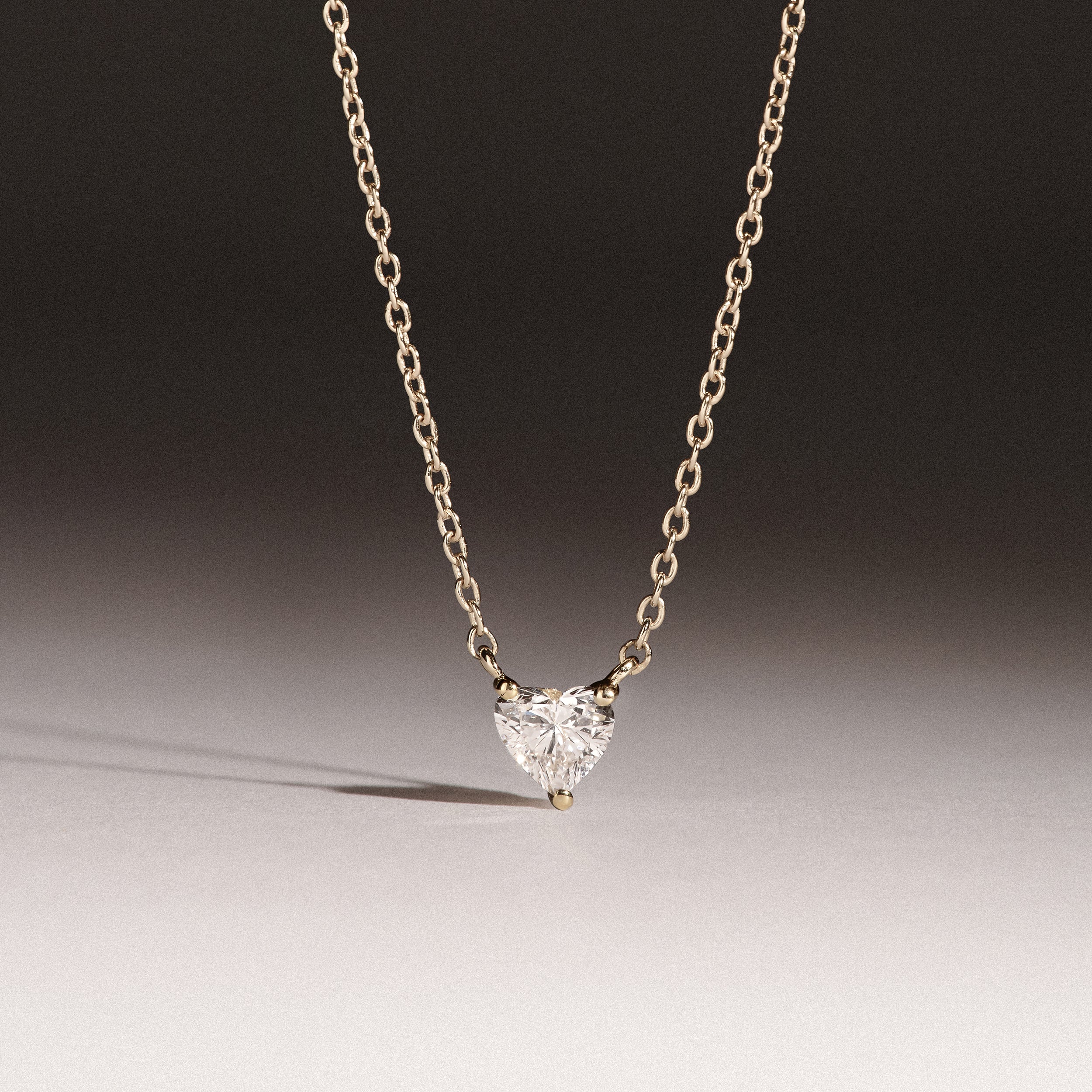 Wanderlust Floating Heart Cut Lab Diamond Solitaire Necklace 0.25ct H/SI in 18K Gold Vermeil