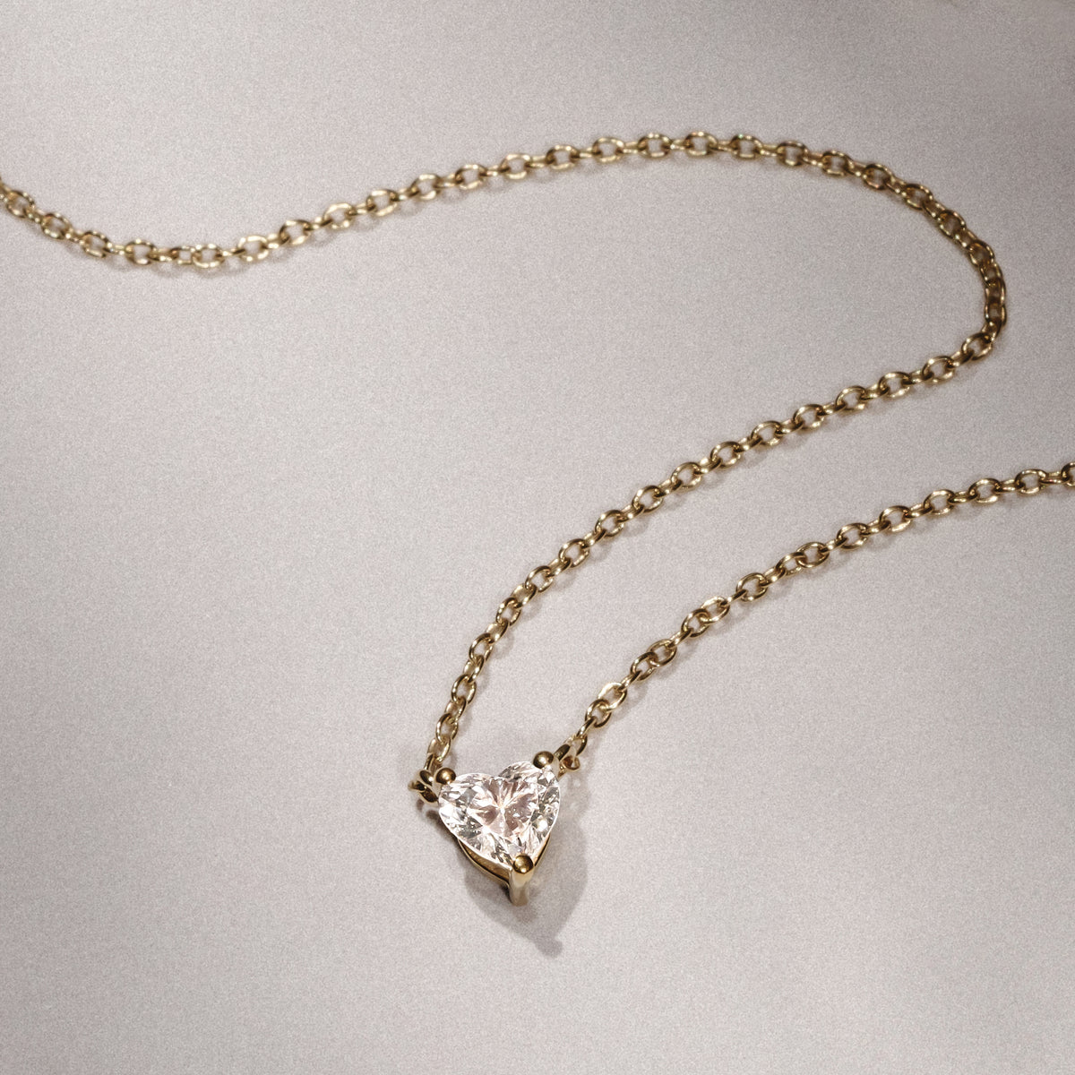 Wanderlust Floating Heart Cut Lab Diamond Solitaire Necklace 0.25ct H/SI in 18K Gold Vermeil