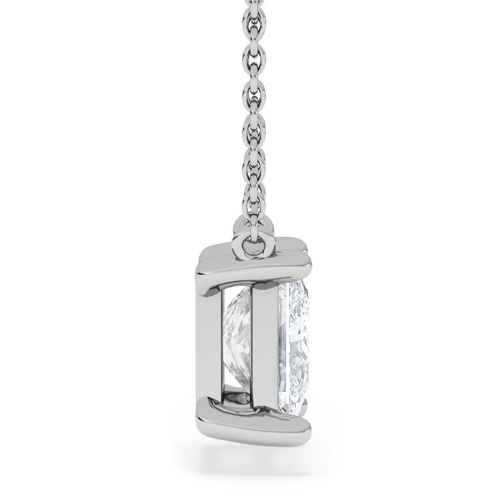 Wanderlust Floating Princess Cut Lab Diamond Solitaire Necklace 2.00ct H/SI in 9K White Gold