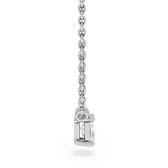Wanderlust Floating Princess Cut Lab Diamond Solitaire Necklace 0.25ct H/SI in 925 Silver