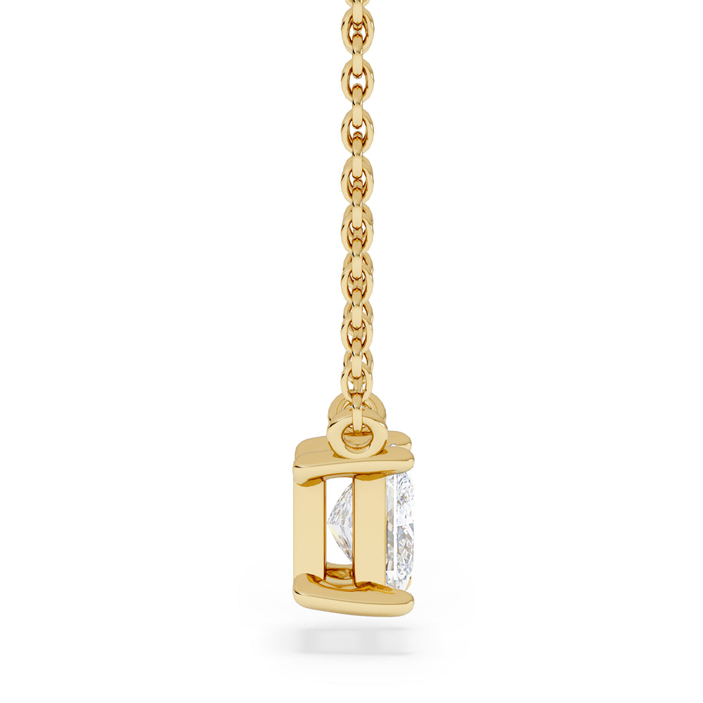 Wanderlust Floating Princess Cut Lab Diamond Solitaire Necklace 0.50ct H/SI in 9K Gold
