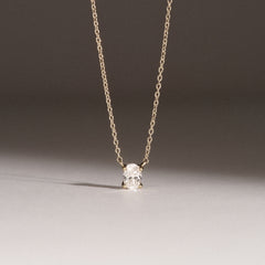 Wanderlust Floating Oval Cut Lab Diamond Solitaire Necklace 0.33ct H/SI in 18K Gold Vermeil