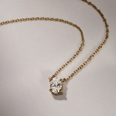 Wanderlust Floating Oval Cut Lab Diamond Solitaire Necklace 0.33ct H/SI in 18K Gold Vermeil