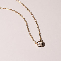 Horizon Round Cut Lab Diamond Solitaire Necklace 0.25ct H/SI in 18k Gold Vermeil
