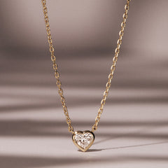Horizon Heart Cut Lab Diamond Solitaire Necklace 0.25ct H/SI in 9K Gold