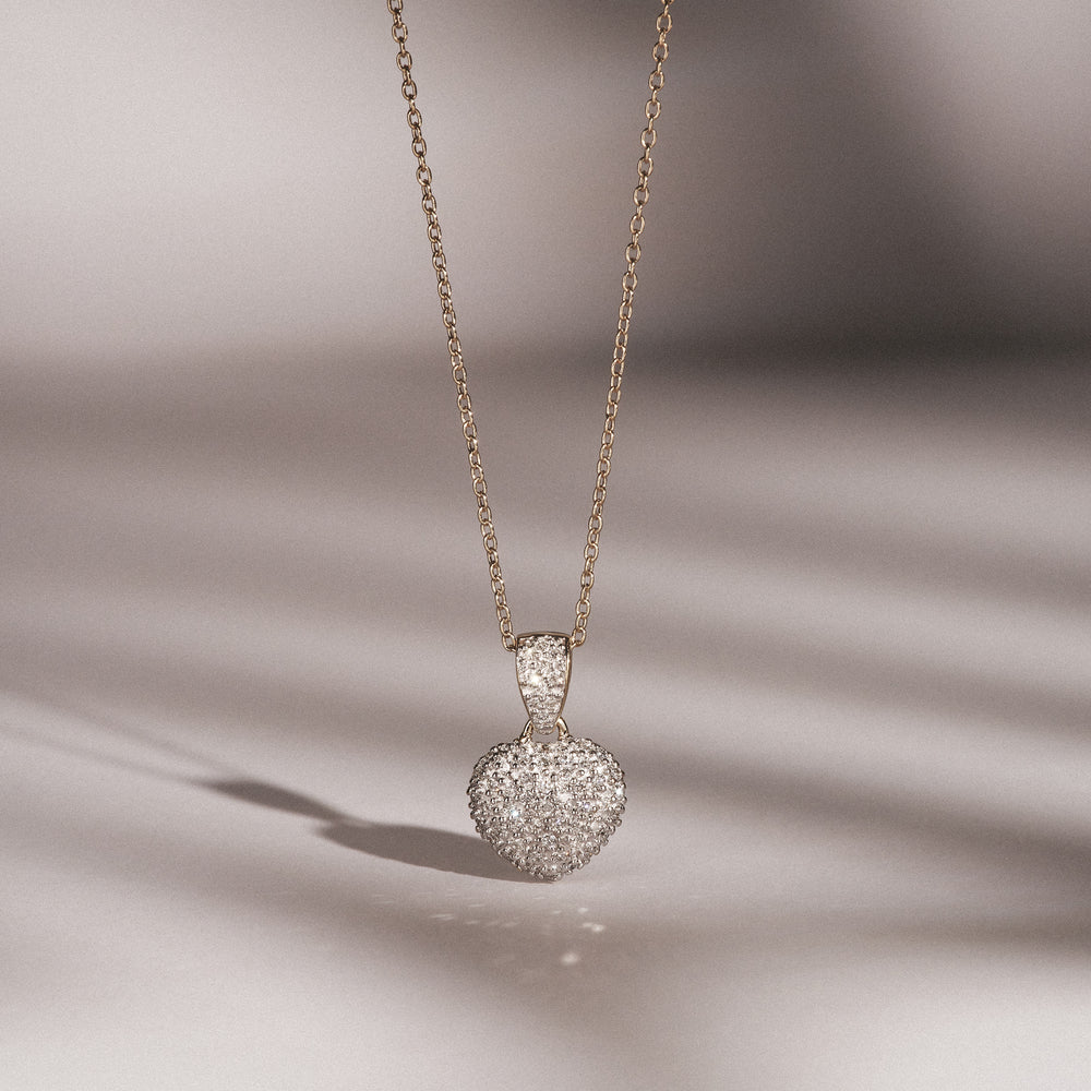 Heart Lab Diamond Necklace 0.50ct in 18K Gold Vermeil