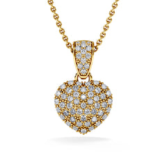 Heart Lab Diamond Necklace 0.50ct in 18K Gold Vermeil
