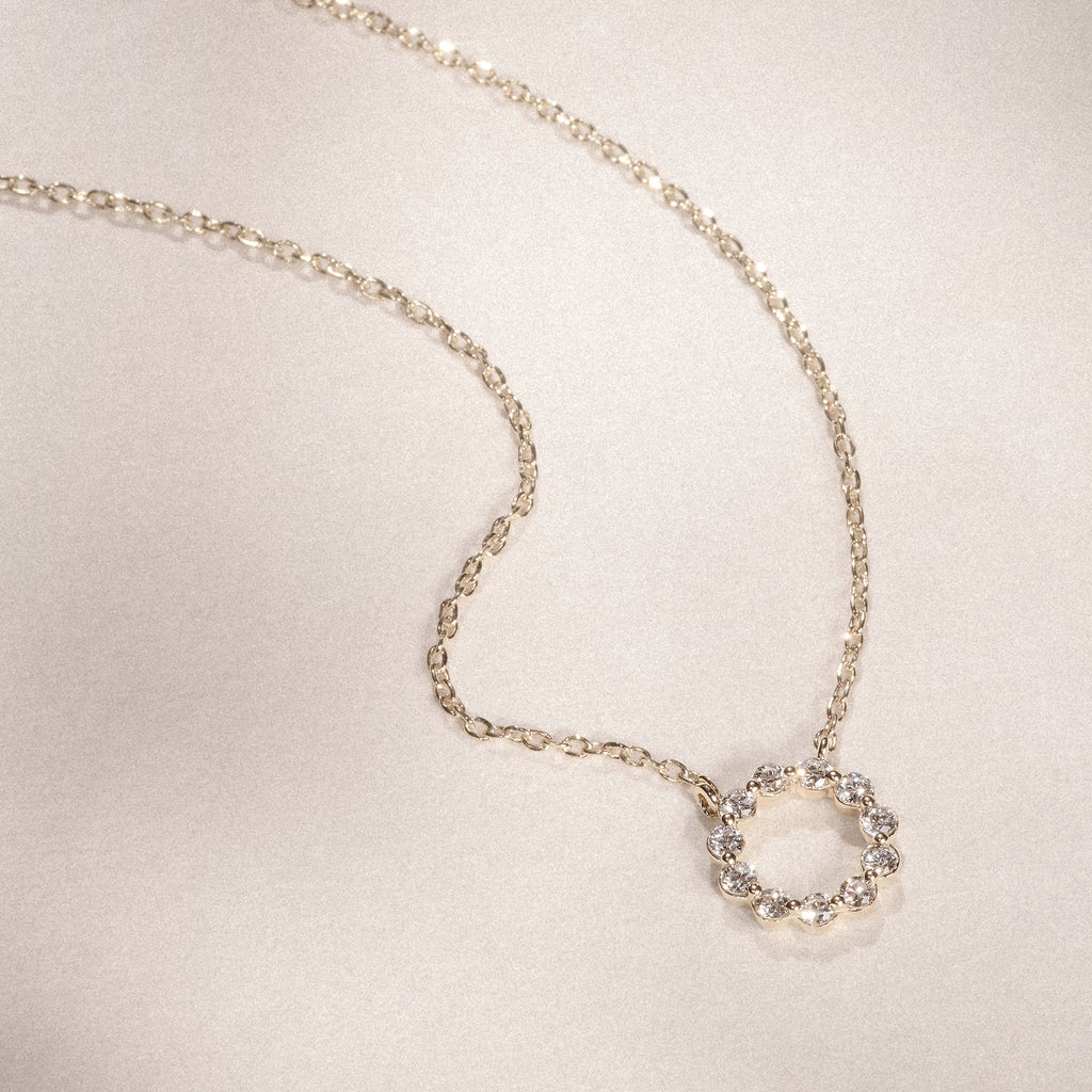 Lab Diamond Eternal Glow Circles Necklace 0.25ct in 18K Gold Vermeil