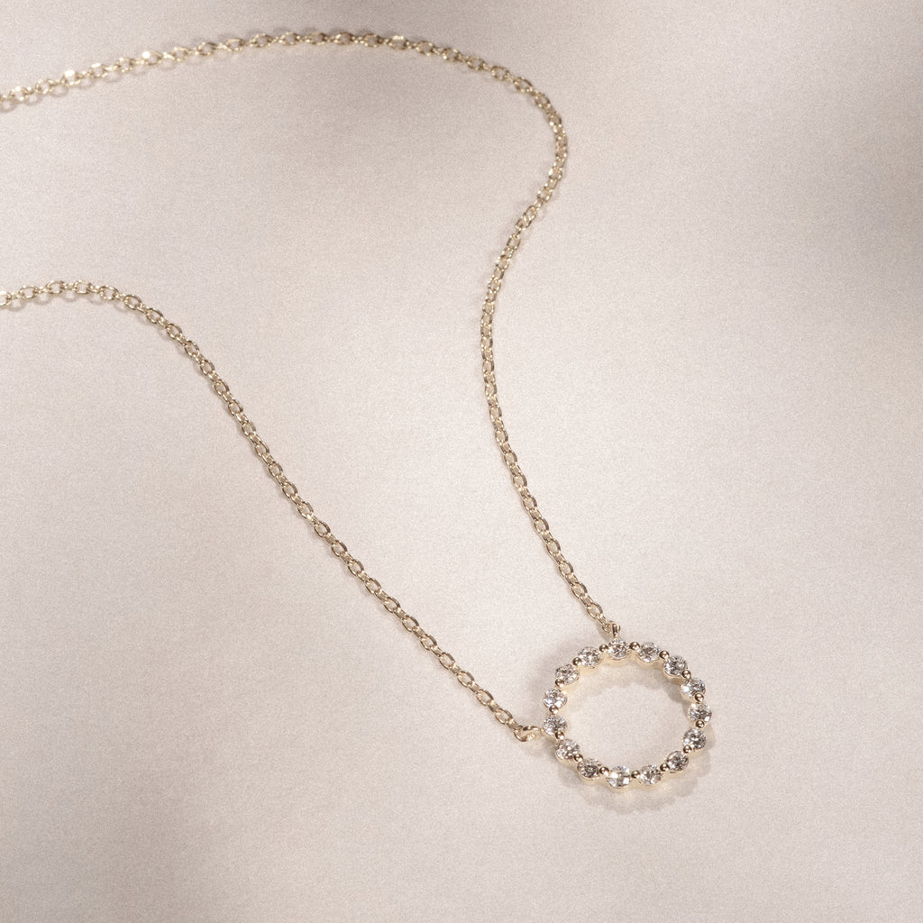 Lab Diamond Eternal Glow Circles Necklace 0.35ct in 18K Gold Vermeil