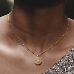 Zodiac Leo Necklace Medallion Lab Grown 0.02ct in 18K Gold Vermeil