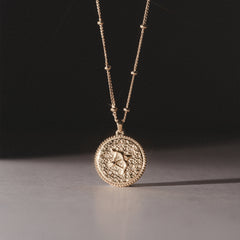 Zodiac Sagittarius Necklace Medallion Lab Grown 0.02ct in 18K Gold Vermeil