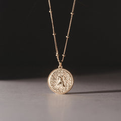 Zodiac Virgo Necklace Medallion Lab Grown 0.02ct in 18K Gold Vermeil