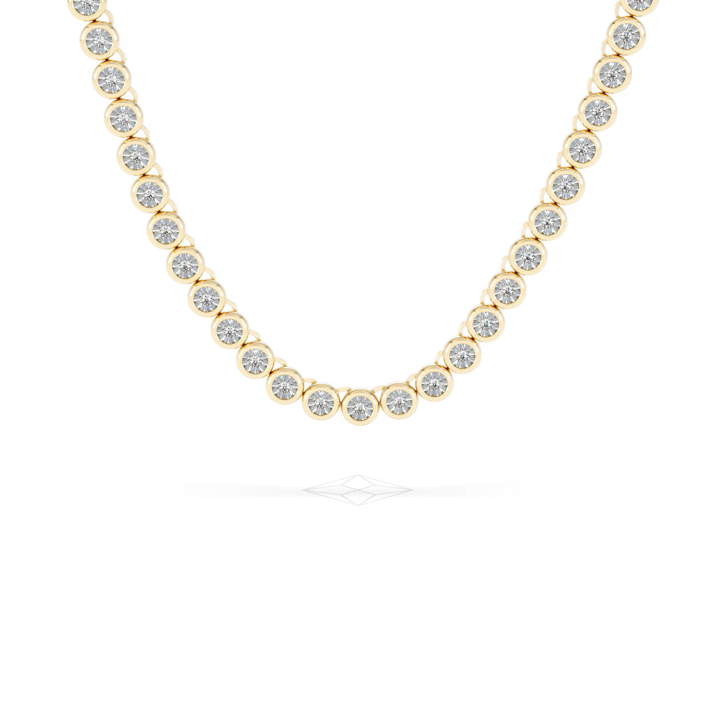 1.00ct Lab Diamond Bezel Tennis Necklace in 18K Gold Vermeil