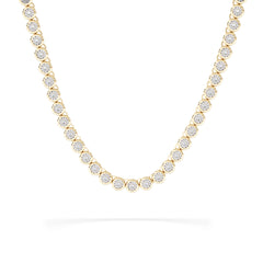 1.00ct Lab Diamond Bezel Tennis Necklace in 18K Gold Vermeil