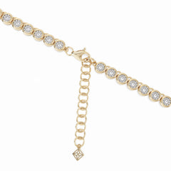 1.00ct Lab Diamond Bezel Tennis Necklace in 18K Gold Vermeil