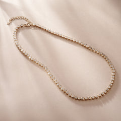 1.00ct Lab Diamond Bezel Tennis Necklace in 18K Gold Vermeil