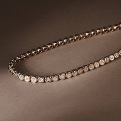 1.00ct Lab Diamond Bezel Tennis Necklace in 18K Gold Vermeil