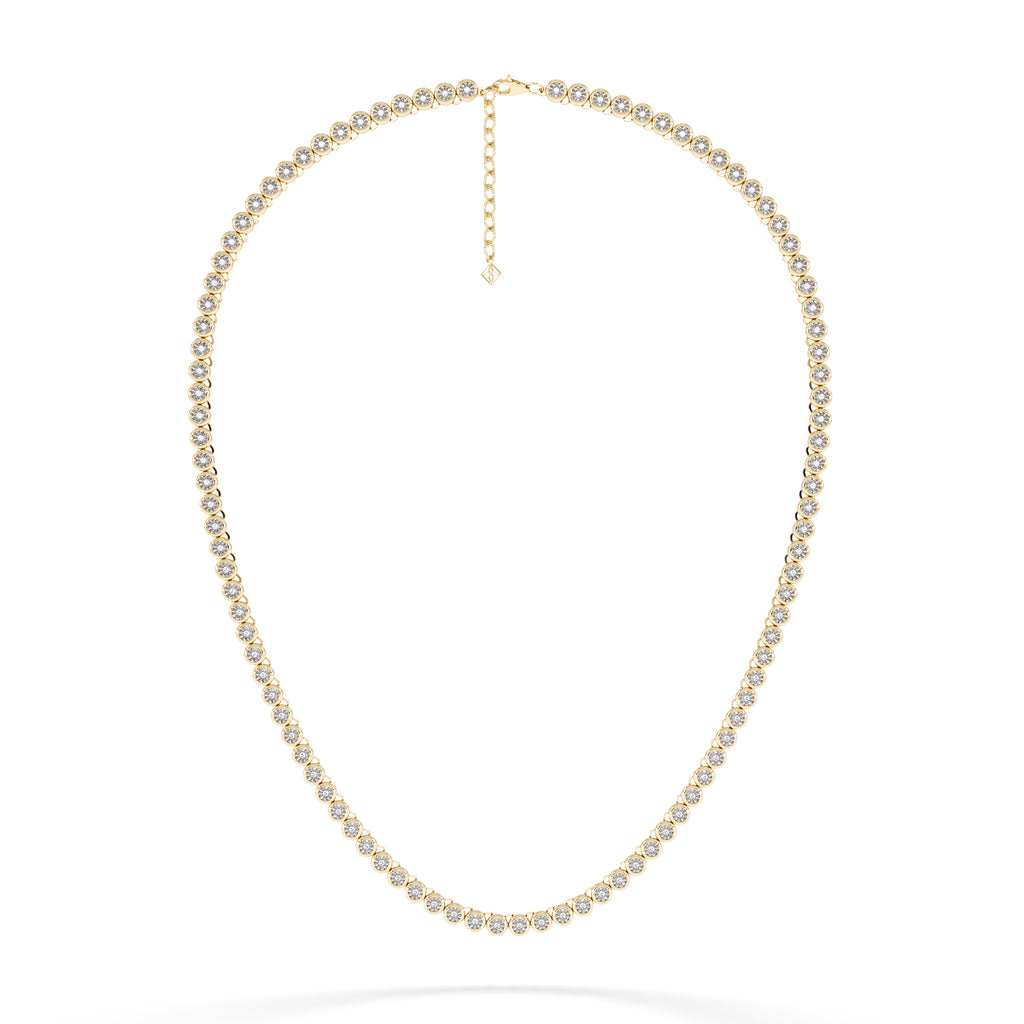 1.00ct Lab Diamond Bezel Tennis Necklace in 18K Gold Vermeil