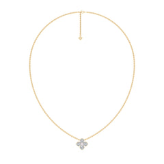 Eden 4mm Round Pearl and Lab Diamond Floral Necklace in 18K Gold Vermeil