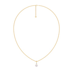 Eden 7.5mm Round Pearl and Lab Diamond Solitaire Pendant Necklace in 18K Gold Vermeil