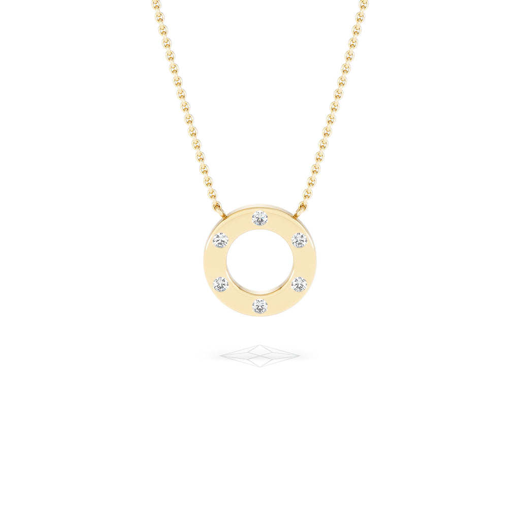 Élan 0.06ct Lab Diamond Circle Necklace in 18K Gold Vermeil
