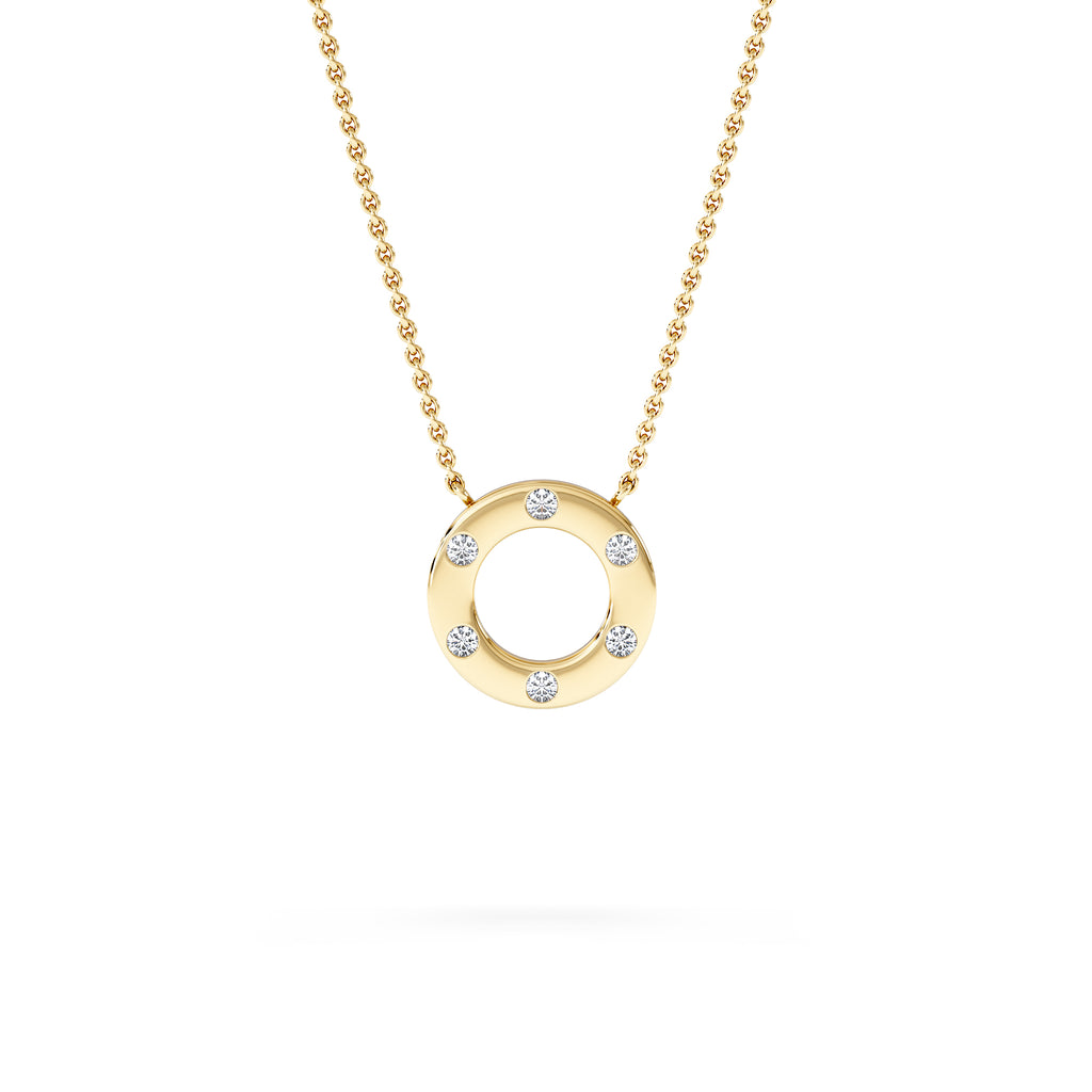Élan 0.06ct Lab Diamond Circle Necklace in 18K Gold Vermeil
