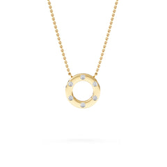 Élan 0.06ct Lab Diamond Circle Necklace in 18K Gold Vermeil