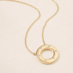 Élan 0.06ct Lab Diamond Circle Necklace in 18K Gold Vermeil
