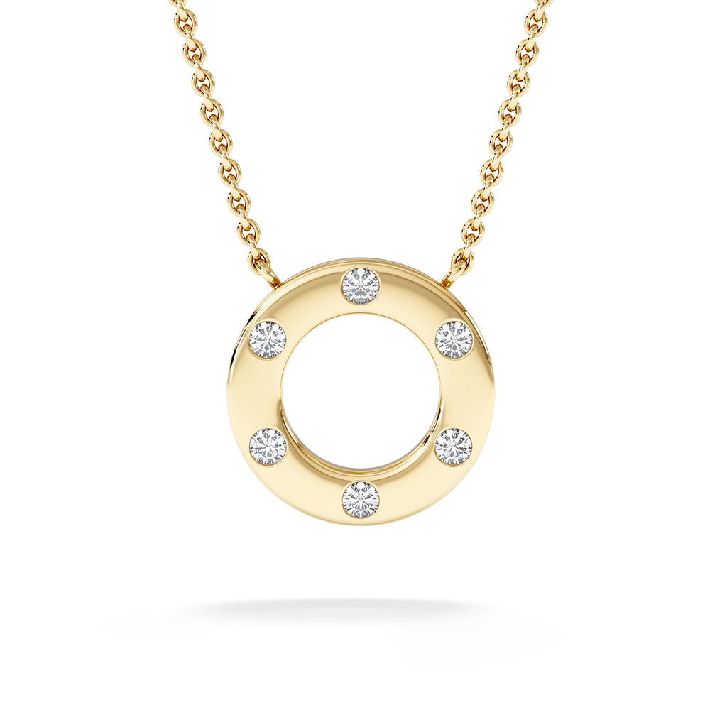 Élan 0.06ct Lab Diamond Circle Necklace in 18K Gold Vermeil