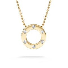 Élan 0.06ct Lab Diamond Circle Necklace in 18K Gold Vermeil