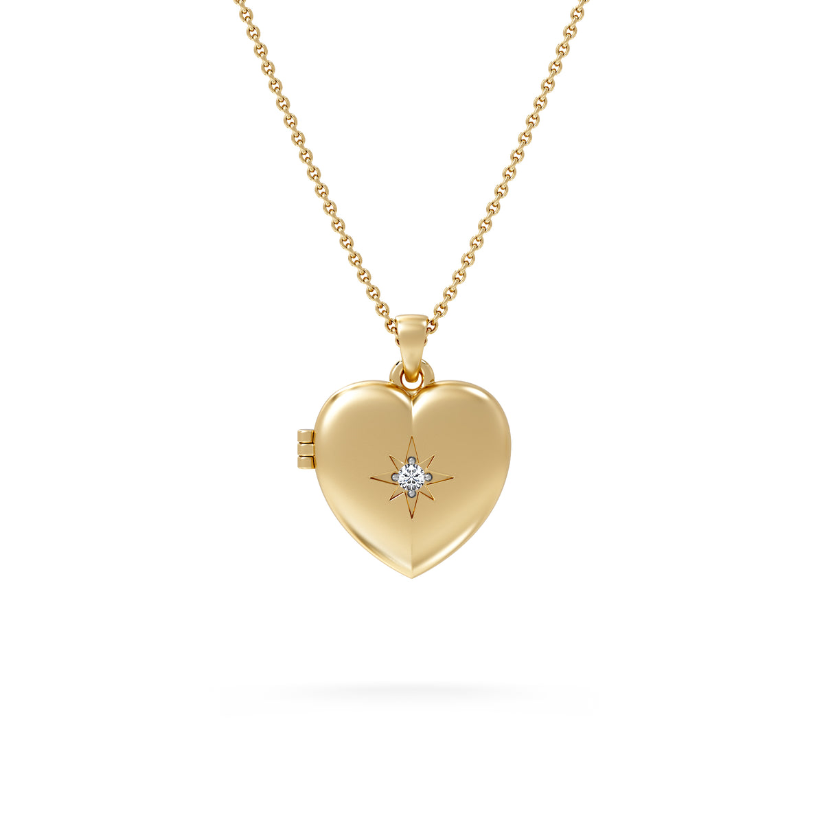 Keepsake 0.06ct Lab Diamond Round Heart Pendant Necklace in 18K Gold Vermeil