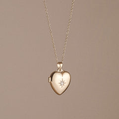 Keepsake 0.06ct Lab Diamond Round Heart Pendant Necklace in 18K Gold Vermeil