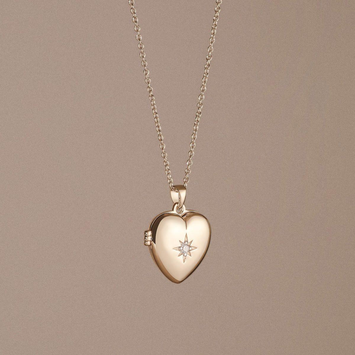 Keepsake 0.06ct Lab Diamond Round Heart Pendant Necklace in 18K Gold Vermeil
