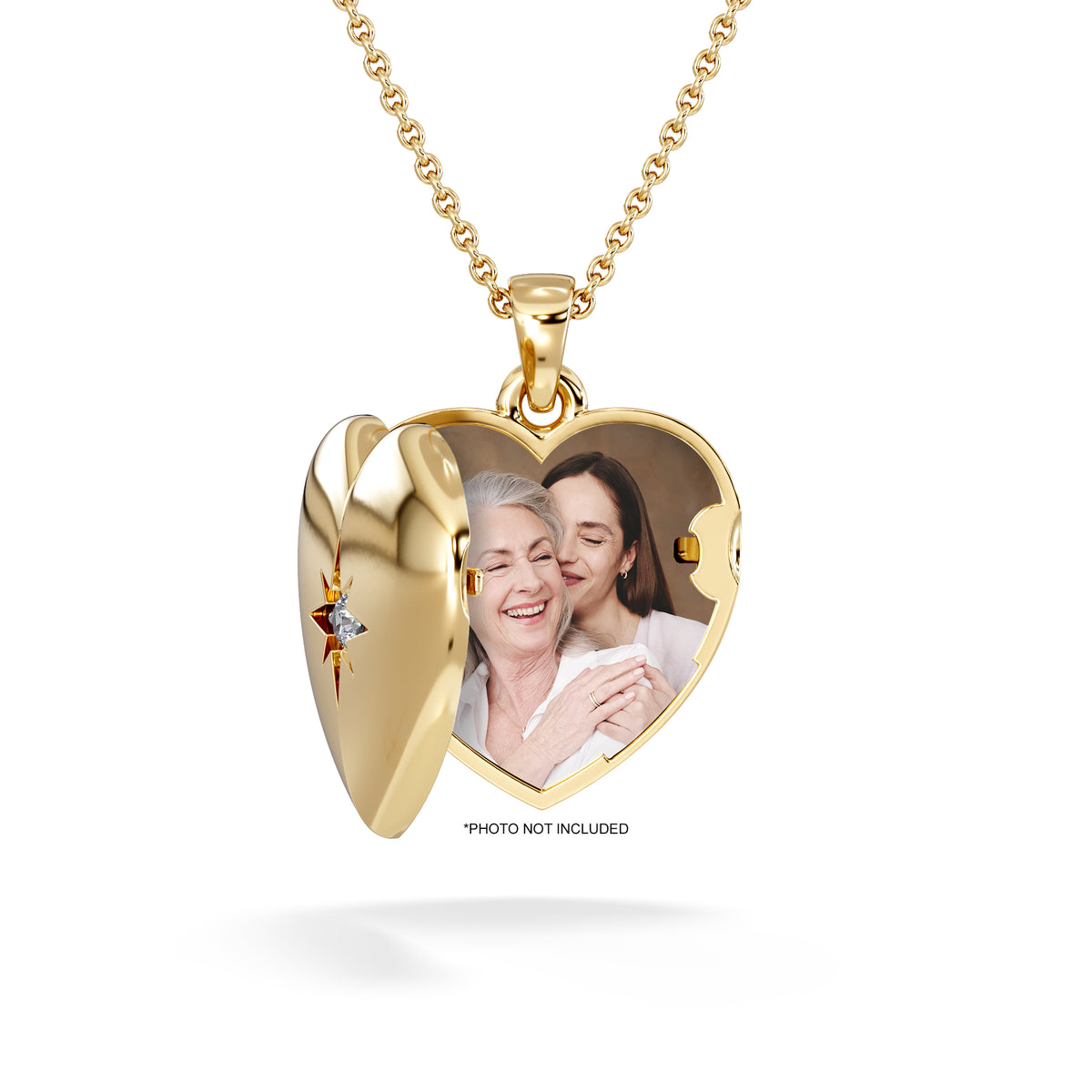 Keepsake 0.06ct Lab Diamond Round Heart Pendant Necklace in 18K Gold Vermeil