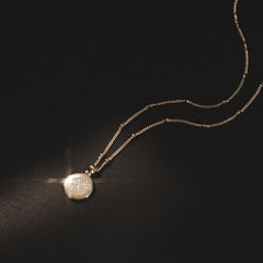 Astrology Aquarius 0.07ct Lab Grown Diamond Medallion Pendant Necklace in 18K Gold Vermeil