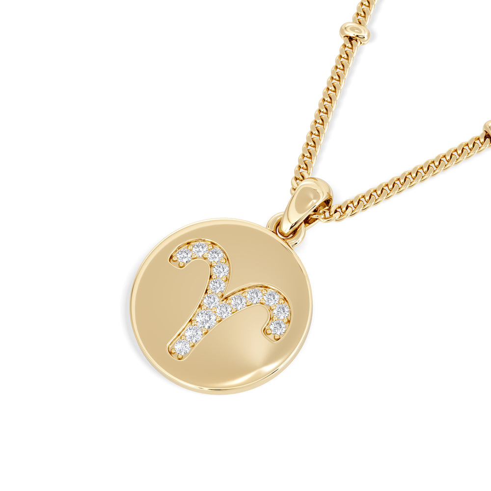 Astrology Aries 0.07ct Lab Grown Diamond Medallion Pendant Necklace in 18K Gold Vermeil
