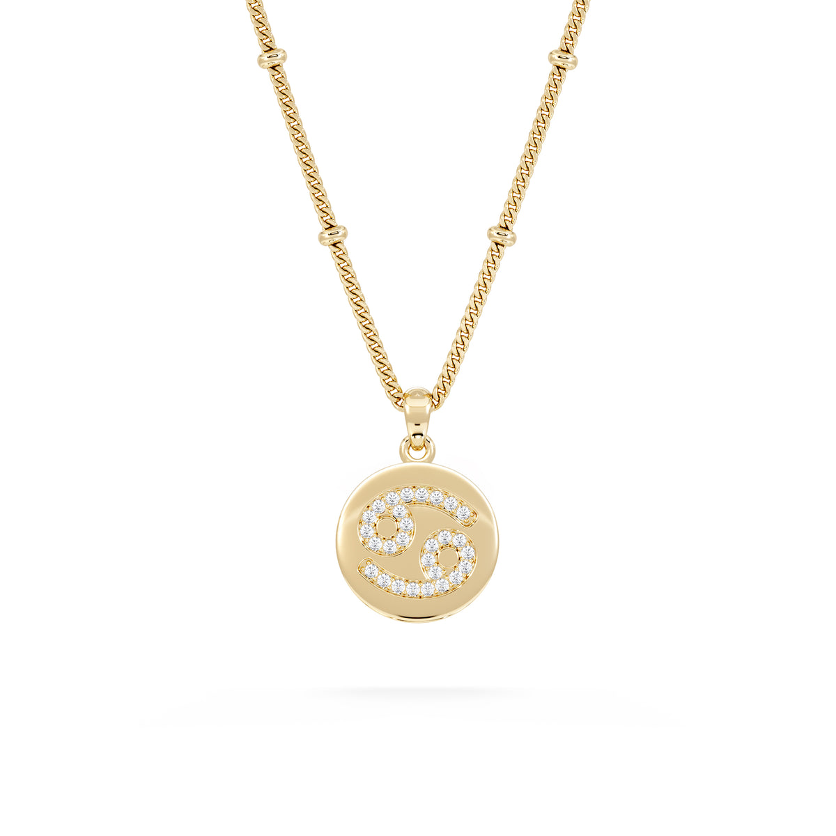 Astrology Cancer 0.07ct Lab Grown Diamond Medallion Pendant Necklace in 18K Gold Vermeil