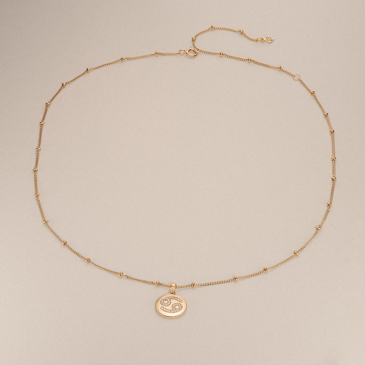 Astrology Cancer 0.07ct Lab Grown Diamond Medallion Pendant Necklace in 18K Gold Vermeil