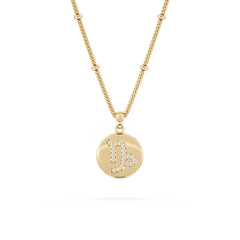 Astrology Capricorn 0.07ct Lab Grown Diamond Medallion Pendant Necklace in 18K Gold Vermeil