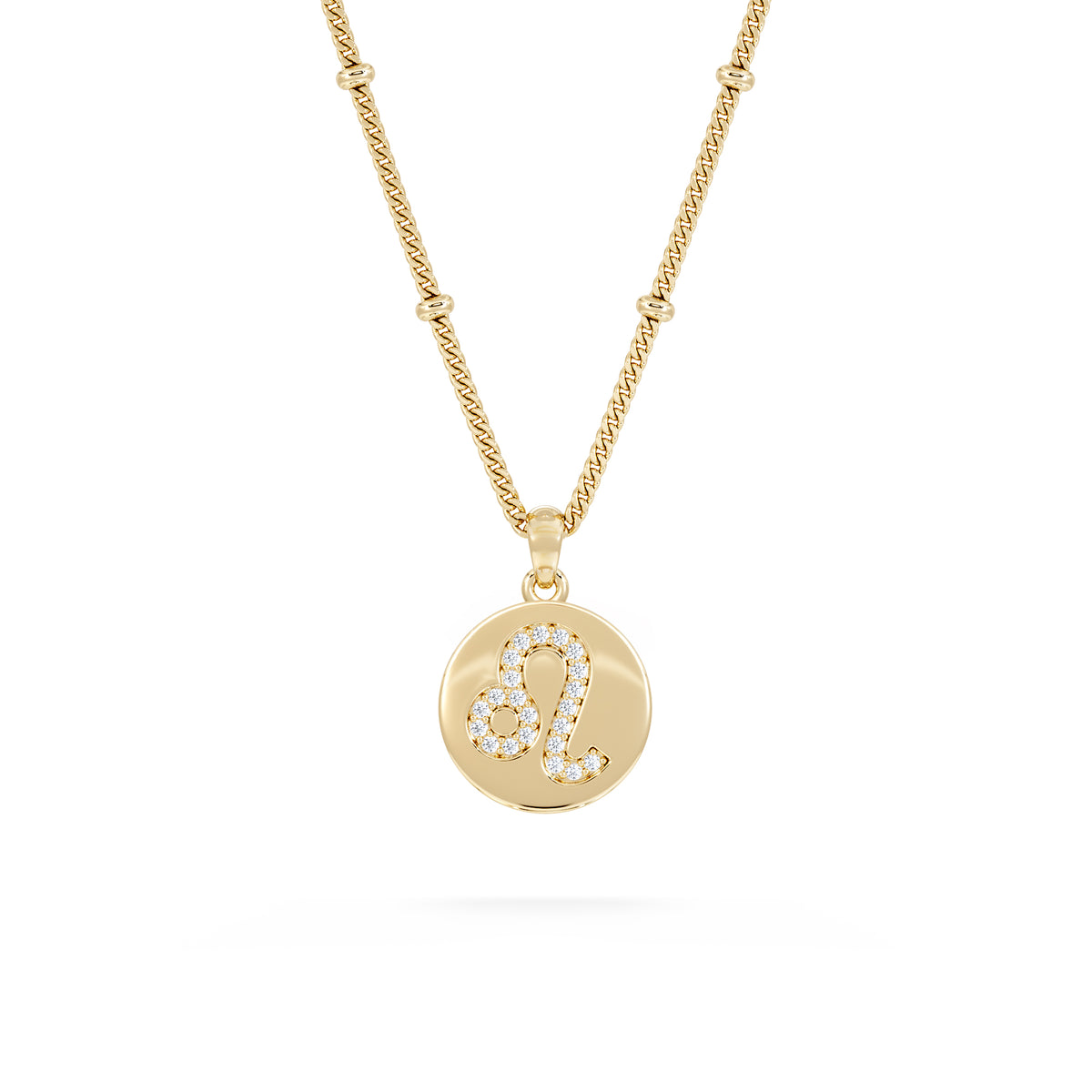 Astrology Leo 0.07ct Lab Grown Diamond Medallion Pendant Necklace in 18K Gold Vermeil