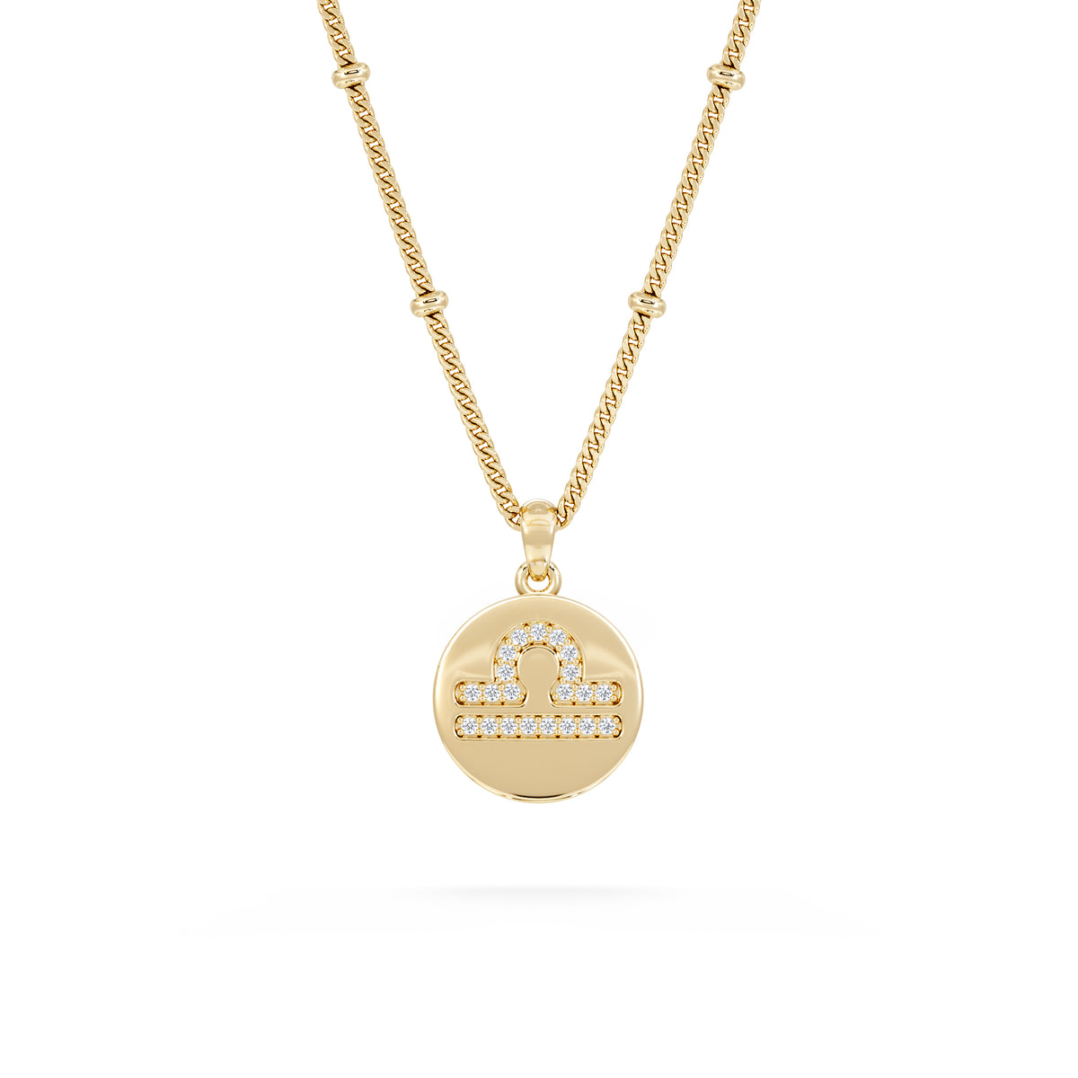 Astrology Libra 0.07ct Lab Grown Diamond Medallion Pendant Necklace in 18K Gold Vermeil