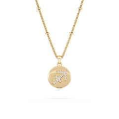Astrology Sagittarius 0.07ct Lab Grown Diamond Medallion Pendant Necklace in 18K Gold Vermeil