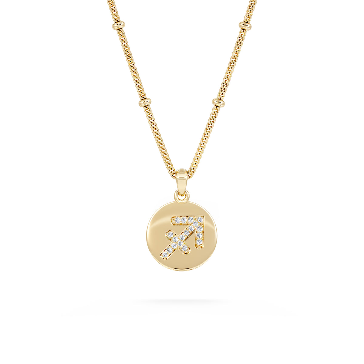 Astrology Sagittarius 0.07ct Lab Grown Diamond Medallion Pendant Necklace in 18K Gold Vermeil