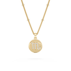 Astrology Scorpio 0.07ct Lab Grown Diamond Medallion Pendant Necklace in 18K Gold Vermeil