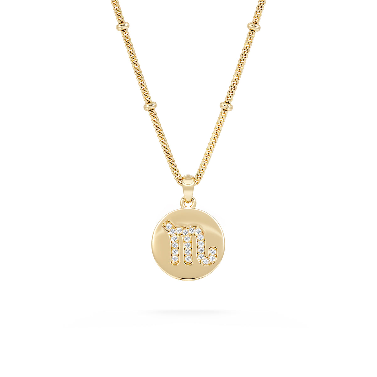 Astrology Scorpio 0.07ct Lab Grown Diamond Medallion Pendant Necklace in 18K Gold Vermeil