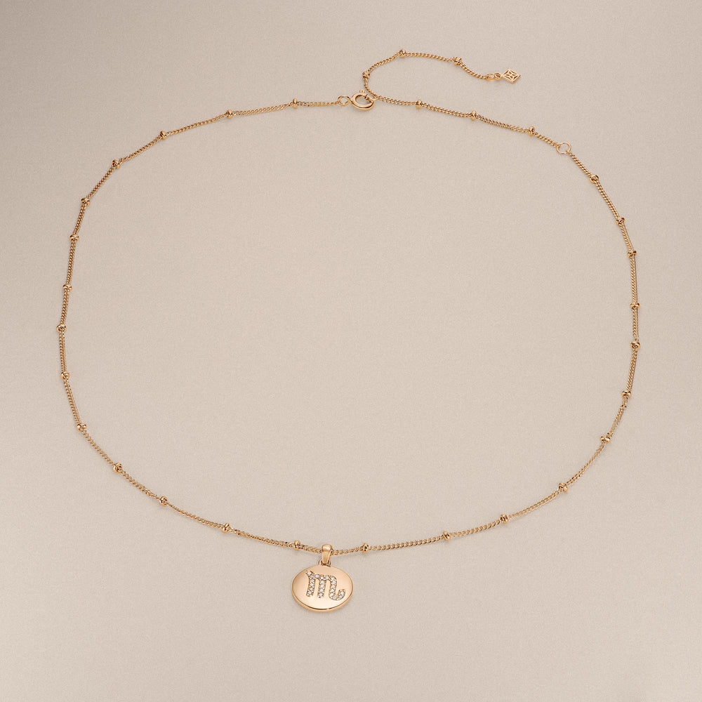 Astrology Scorpio 0.07ct Lab Grown Diamond Medallion Pendant Necklace in 18K Gold Vermeil