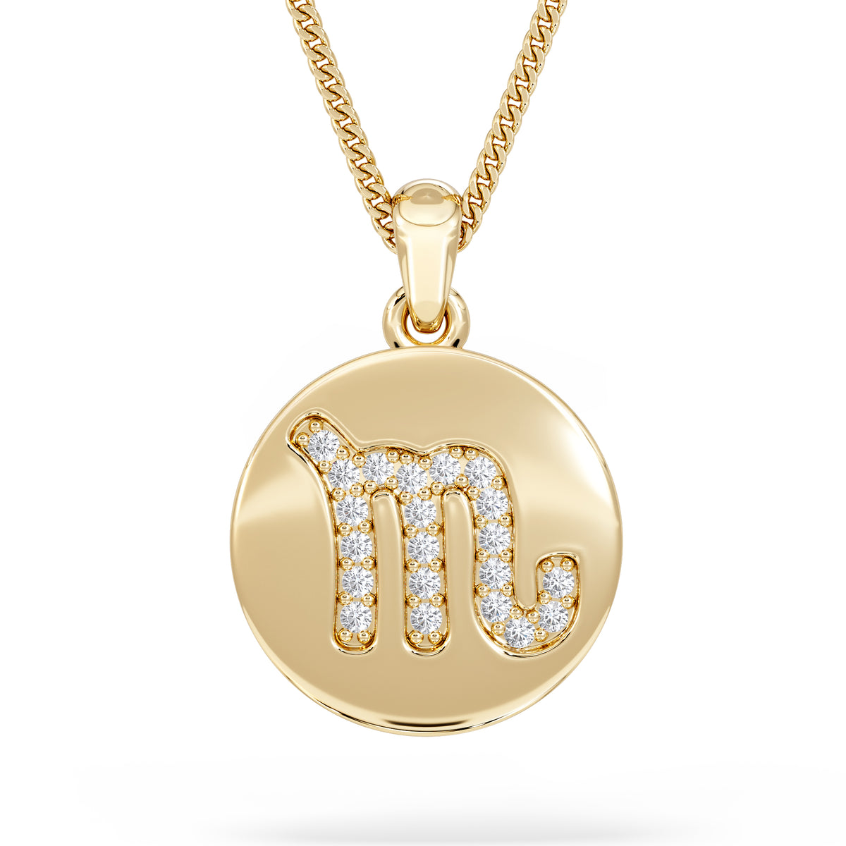 Astrology Scorpio 0.07ct Lab Grown Diamond Medallion Pendant Necklace in 18K Gold Vermeil